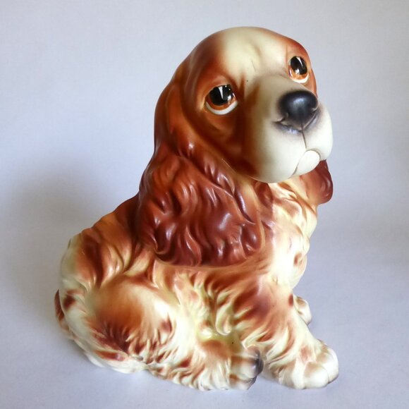 VINTAGE NAPCOWARE JAPAN CERAMIC CAVALIER KING CHARLES SPANIEL DOG VASE PLANTER - Picture 1 of 13